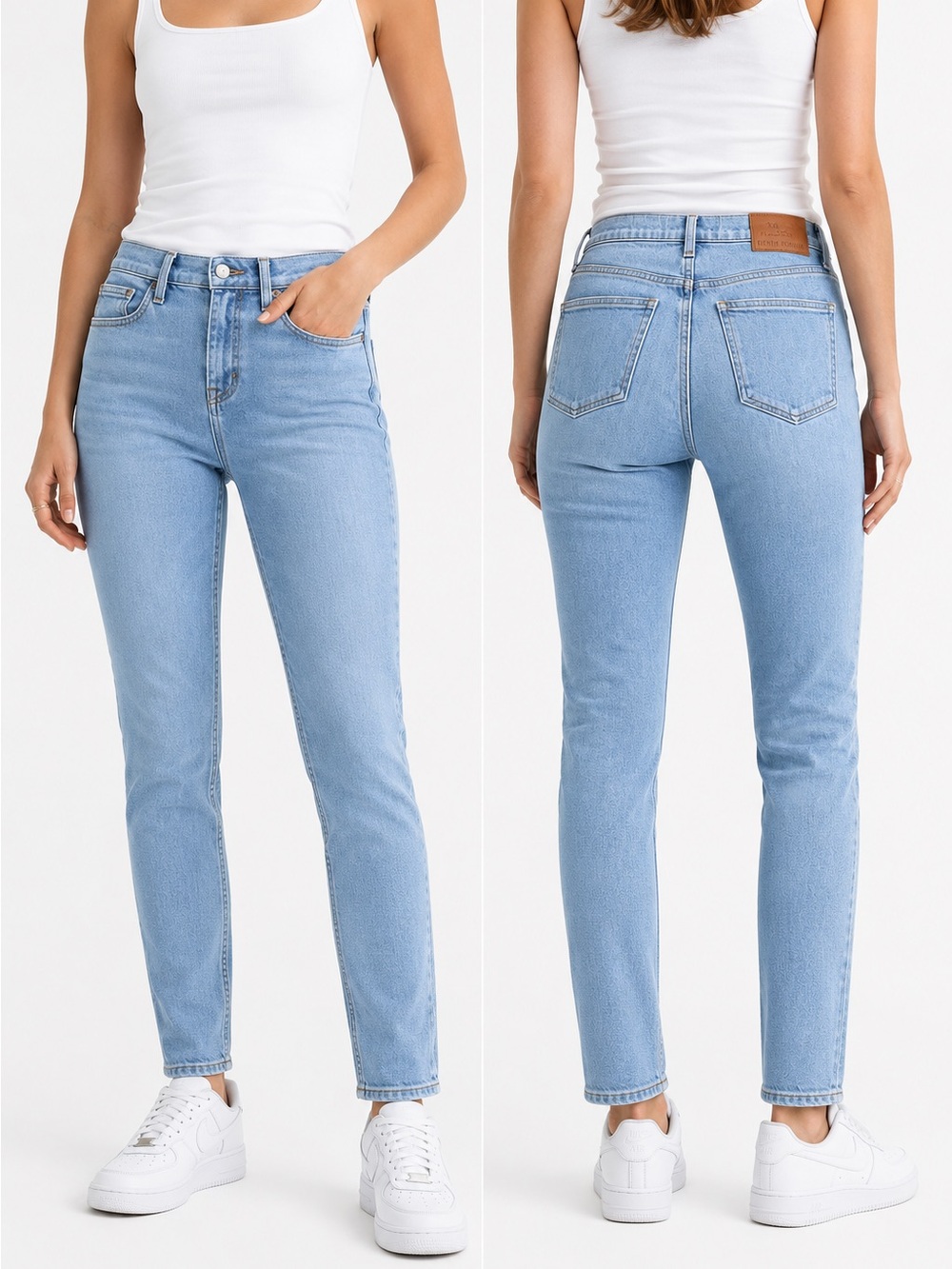 Denim Forum Women’s Light Blue The Lola High-Rise Skinny Jeans